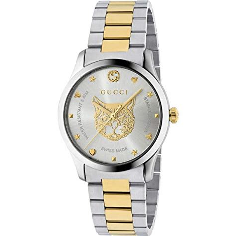 gucci two tone men's watch|gucci g timeless feline.